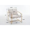 Set of 2 Modern Accent Chair with Arm Pockets, Upholstered Armchair with Metal Frame for Living Room and Bedroom 4W - ModernLuxe - 3 of 4