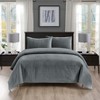 Pointehaven Heavy Weight Oversized Channel Design Velvet Quilt Set - 2 of 4