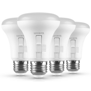 Luxrite BR20 LED Flood Light Bulb, 7W CRI 90 (78 Watt Equivalent), 5CCT 2700K-5000K, Dimmable, 550 Lumens, UL Listed, E26 Base 4 Pack - 1 of 4