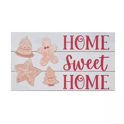 Transpac Wood 19.7 in. Multicolored Christmas Gingerbread Home Slat Decor