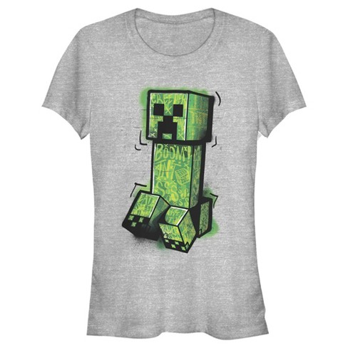 Platteland Dezelfde belediging Junior's Minecraft Graffiti Creeper T-shirt : Target