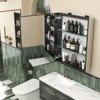 PexFix 26" x 20" Bathroom Cabinet with Mirror Stainless Steel Frame and 2 Adjustable Shelves Wall Medicine Cabinets Mirrors Rectangle Recessed Black - 2 of 4