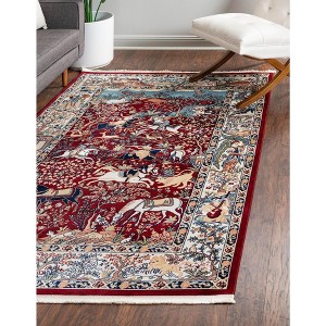 Unique Loom Narenj Birmingham Floral Indoor Woven Fringe Area Rug - 1 of 4
