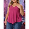 Agnes Orinda Women's Plus Size Lace Front V-Neck Sleeveless Spaghetti Strap Cami Tank Tops - 2 of 4