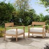 Christopher Knight Home Mallorca Acacia Wood Outdoor Club Chair with Seat Cushion - 2 of 4