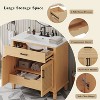 CAVINAS Rattan Bathroom Vanity with Ceramic Sink and Solid Wood Legs,Freestanding Sink Cabinet with Soft Close Doors and Drawers - 4 of 4