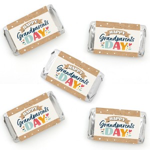 Big Dot of Happiness Happy Grandparents Day - Mini Candy Bar Wrapper Stickers - Grandma & Grandpa Party Small Favors - 40 Count - 1 of 4