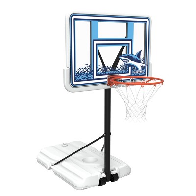 44" Blue and White Polycarbonate Poolside Basketball Hoop