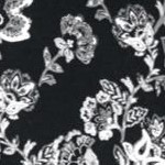 black white folk floral