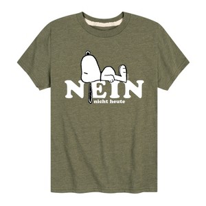 Boys' - Peanuts - Snoopy Nope Not Today German Short Sleeve Graphic T-Shirt - 1 of 4