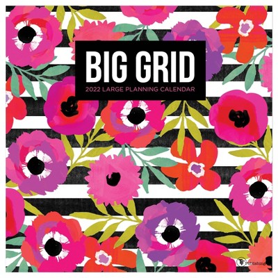 2022 Wall Calendar Big Grid Floral - The Time Factory