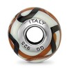 Black Bow Jewelry White/Brown/Black Italian Murano & Sterling Silver Bead Charm, 15mm - 2 of 4