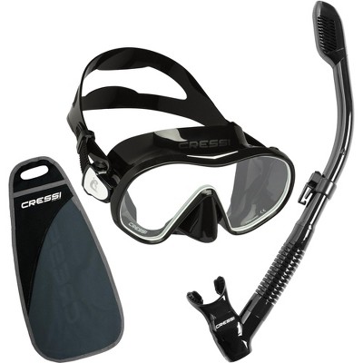 Cressi F-dual Mask And Supernova Dry Snorkel, Black/white : Target