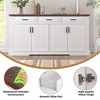 Okak Farmhouse Sideboard Buffet Cabinet with Storage, Fluted Wood Kitchen Console Table with 4 Doors & 3 Drawers for Dining Room Entryway - 2 of 4