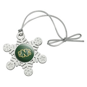 St. Norbert College Primary Logo Metal Snowflake Christmas Tree Holiday Ornament - 1 of 3