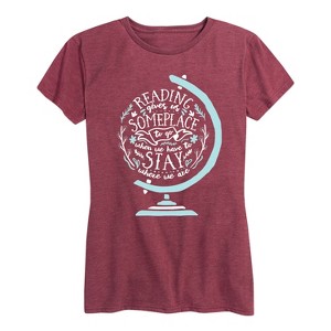 Women's - Instant Message - Reading Gives us Someplace Short Sleeve Graphic T-Shirt - 1 of 4