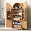 MAYEERTY 72" Arched Kitchen Pantry, 8 Door Shelves Hidden Drawer, Kitchen Dining Bathroom, Natural - 2 of 4