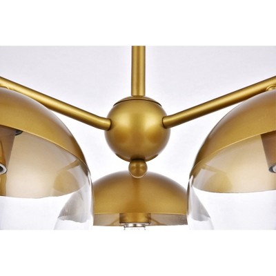 Eclipse 3-Light Brass Pendant with Clear Glass Shade