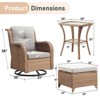 Gymojoy Outdoor Swivel Chair with Ottoman High Back Glider Chair with Soft Cushion - 2 of 4