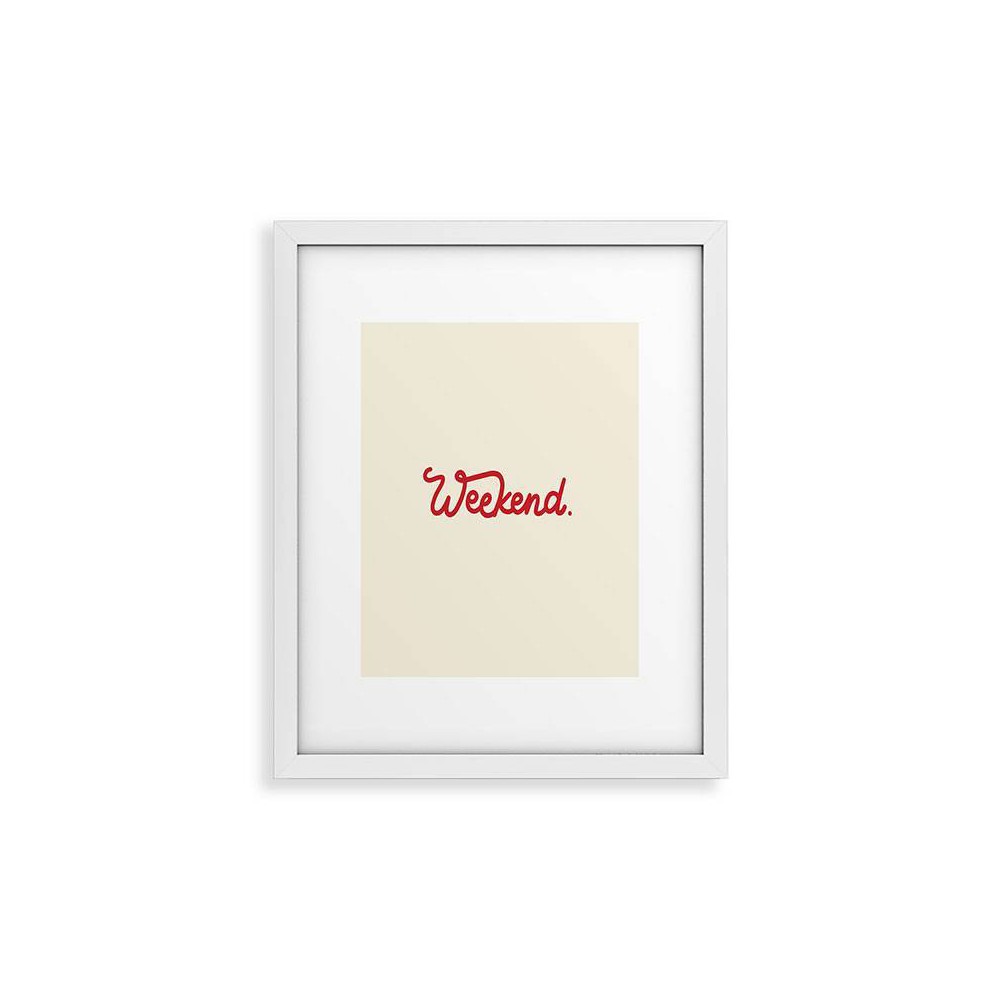 18" x 24" Urban Wild Studio Weekend in Red Framed Wall Art White - Deny Designs