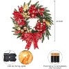 TackView 24Inch Christmas Wreath, Artificial Wreath with Berries, Flowers, Holiday Decorations for Indoor Outdoor Mantel Door, Red - 4 of 4