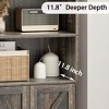 71.4" Tall Bookcases and Bookshelves, Farmhouse Bookshelf, Industrial Large Bookcase with Doors and Open Shelves - 2 of 4