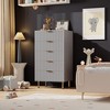 Fluted 5 Drawer Storage Dresser, Tall Modern Chest with Ample Deep Drawers and Wide Top, Wooden Organizer for Living Room, Hallway - 4 of 4