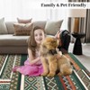 Washable Area Rugs for Hallway 2x6Ft Non Slip, Green Boho Kitchen Rug Runner Non Slip, Soft Geometric Bedroom Entryway Floor Carpet for Home - 4 of 4