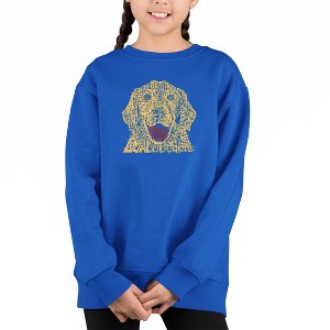 LA Pop Art Dog - Girl's Word Art Crewneck Sweatshirt - 1 of 3