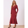 Allegra K Women's Floor Length Fishtail Bodycon Mermaid Long Maxi Dress with Belt - 4 of 4