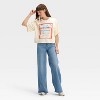 Women's Budweiser Boxy Cropped Short Sleeve Graphic T-Shirt - Ivory - 3 of 3