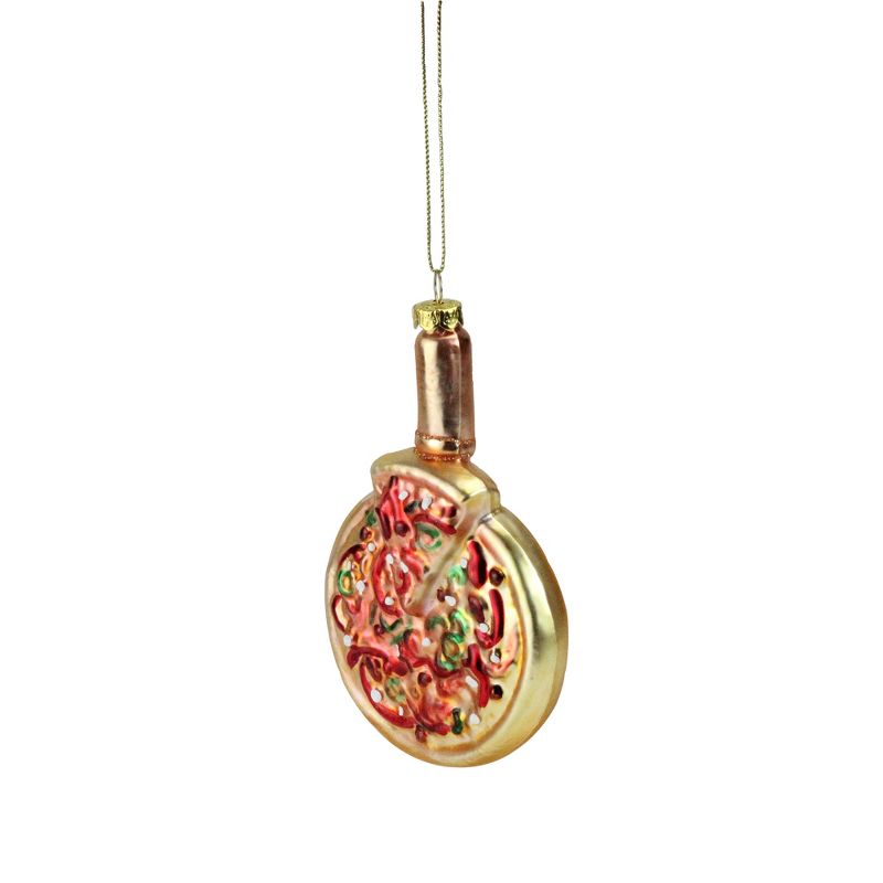 Northlight 5" Deep Dish Pepperoni Pizza Glass Christmas Ornament - Gold, 2 of 4