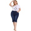 Agnes Orinda Women's Plus Size Mid-Rise Curvy Skinny Stretch Denim Jean Capri - 3 of 4