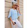 Women's Crew Neck Half Ruffle Sleeve Chiffon Blouses Casual Loose Pleated Tunic Tops - 4 of 4