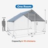 Large Metal Chicken Coop for 10 Birds - Tri-Support Frame & Weatherproof Cover, 10'x6.7' Shelter for Ducks & Rabbits - 3 of 4