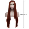 Unique Bargains Women Long Straight Synthetic Fibre Hair Lace Front Wigs with Wig Cap 24" 1PC - 2 of 4