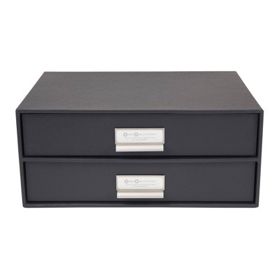 Birger 2-Drawer File Box Dark Gray - Bigso Box of Sweden