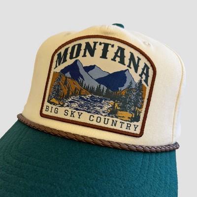 Men's Montana Baseball Hat - Cream/Green - image 4