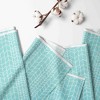 Bacati - Safari Animals Aqua Grid Print 100 percent Cotton Universal Baby US Standard Crib or Toddler Bed Fitted Sheet - 2 of 4