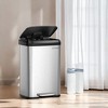 13-Gallon Stainless Steel Kitchen Trash Can with Stay-Open Lid, Step-on Pedal, Soft Closure - Tall, Large, Space-Saving Design - 2 of 3
