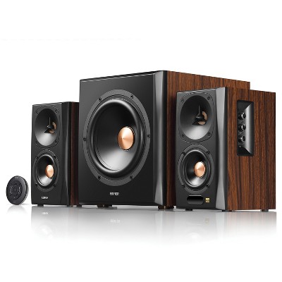 Edifier® S360DB 80-Watt-RMS 2.1-Channel Amplified Bluetooth® Bookshelf Speaker System with 75-Watt Wireless Subwoofer in Brown