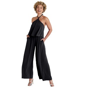 VENUS Womens Cross Neck Jumpsuit - 1 of 4