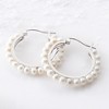 Ross-Simons 3-3.5mm Cultured Pearl Hoop Earrings in Sterling Silver - 3 of 4