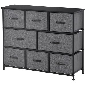SEVOBAL Dressers 8 Drawer Fabric Chest of Drawers with Durable Steel Frame for Cozy Bedroom and Hallway, Gray, 11.8"*39.3"*31" - 1 of 4