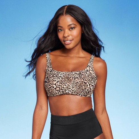 Women's Leopard Print Square Neck Bikini Top - Kona Sol™ Multi D