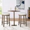 Light Oak Bar Stools Set of 2, 26" Counter Height, 360° Swivel Wood Bar Stools - 2 of 4