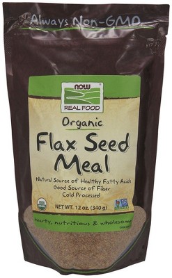 Organic Flax Seed Meal by Now Foods  -  12 oz Packet