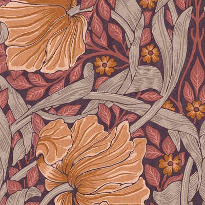 Pimpernel Plum Floral Non-Glossy Classic Wallpaper