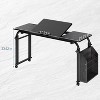 Overbed Table with Wheels - 47.24" Laptop Desk Cart, Adjustable Height (24"-35") & Length (32"-47"), 5-Setting Tilt Board, Cross-Bed Eating Desk - 2 of 4