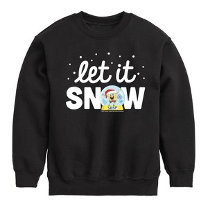 Boys' - SpongeBob SquarePants - Let It Snow Graphic Long Sleeve Fleece Sweatshirt - 1 of 4